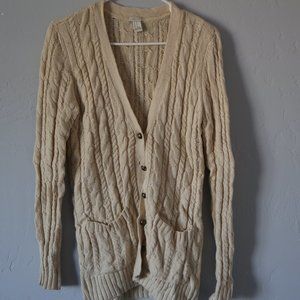 Forever 21 Cable Knit Cardigan Sweater BUNDLE black and cream color size SM